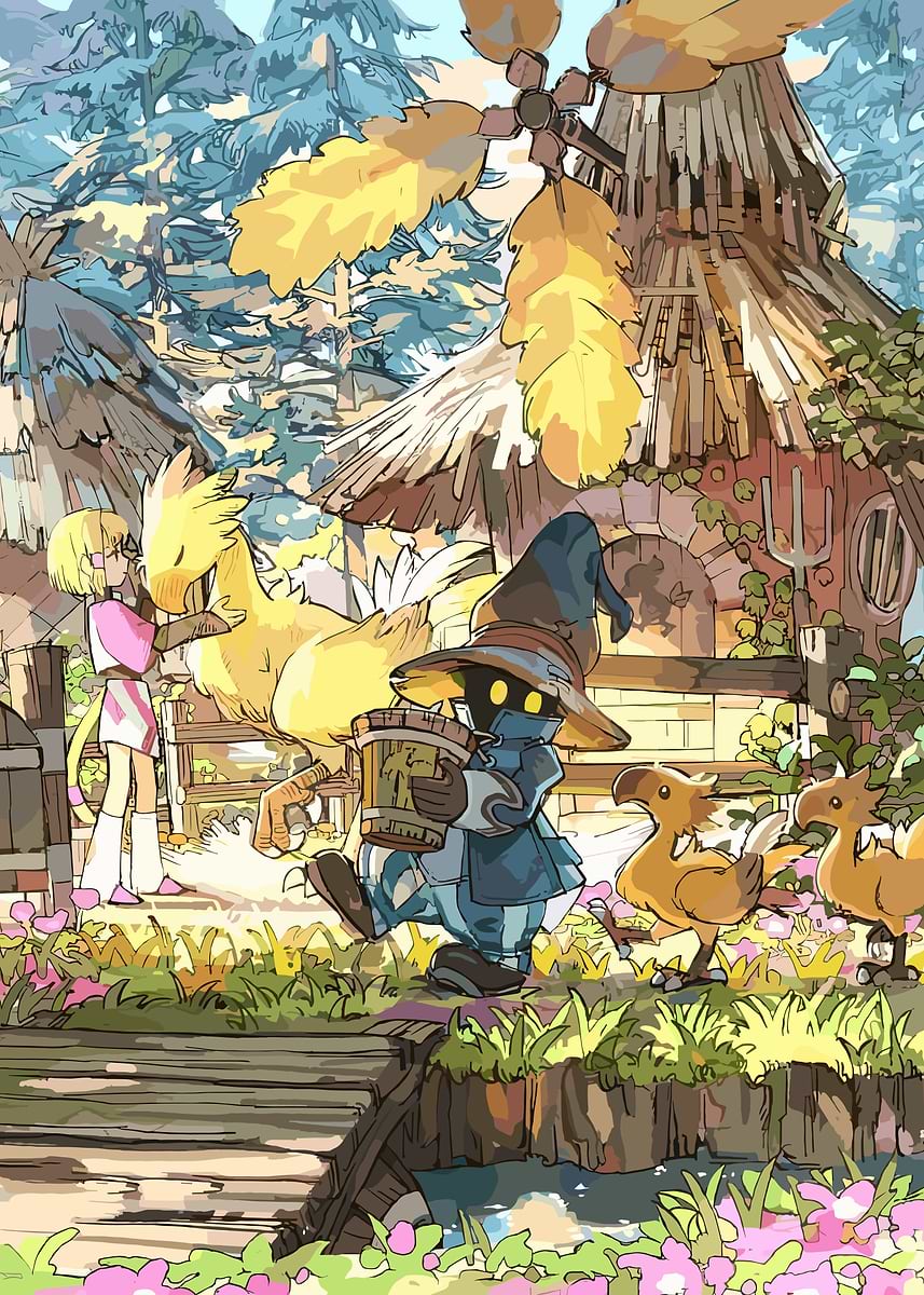 Final Fantasy Village Scene