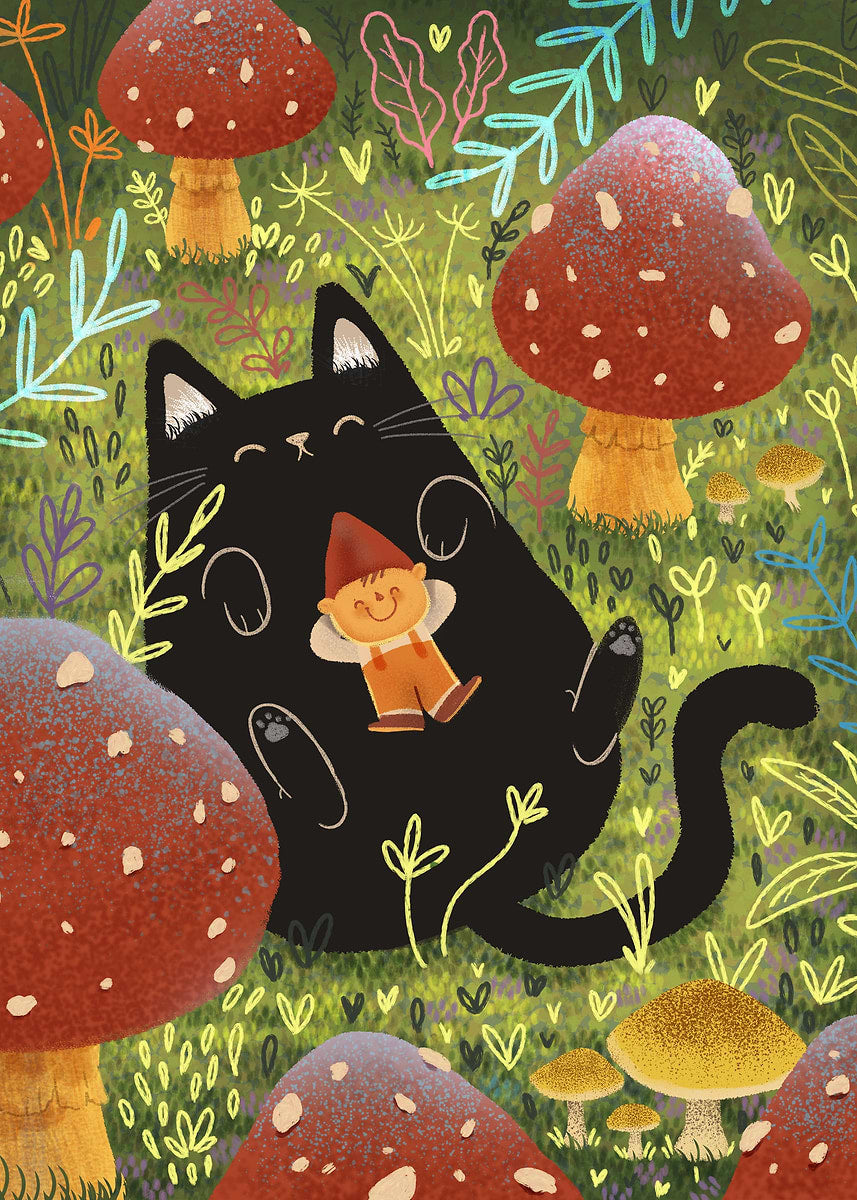 Black cat and the elf